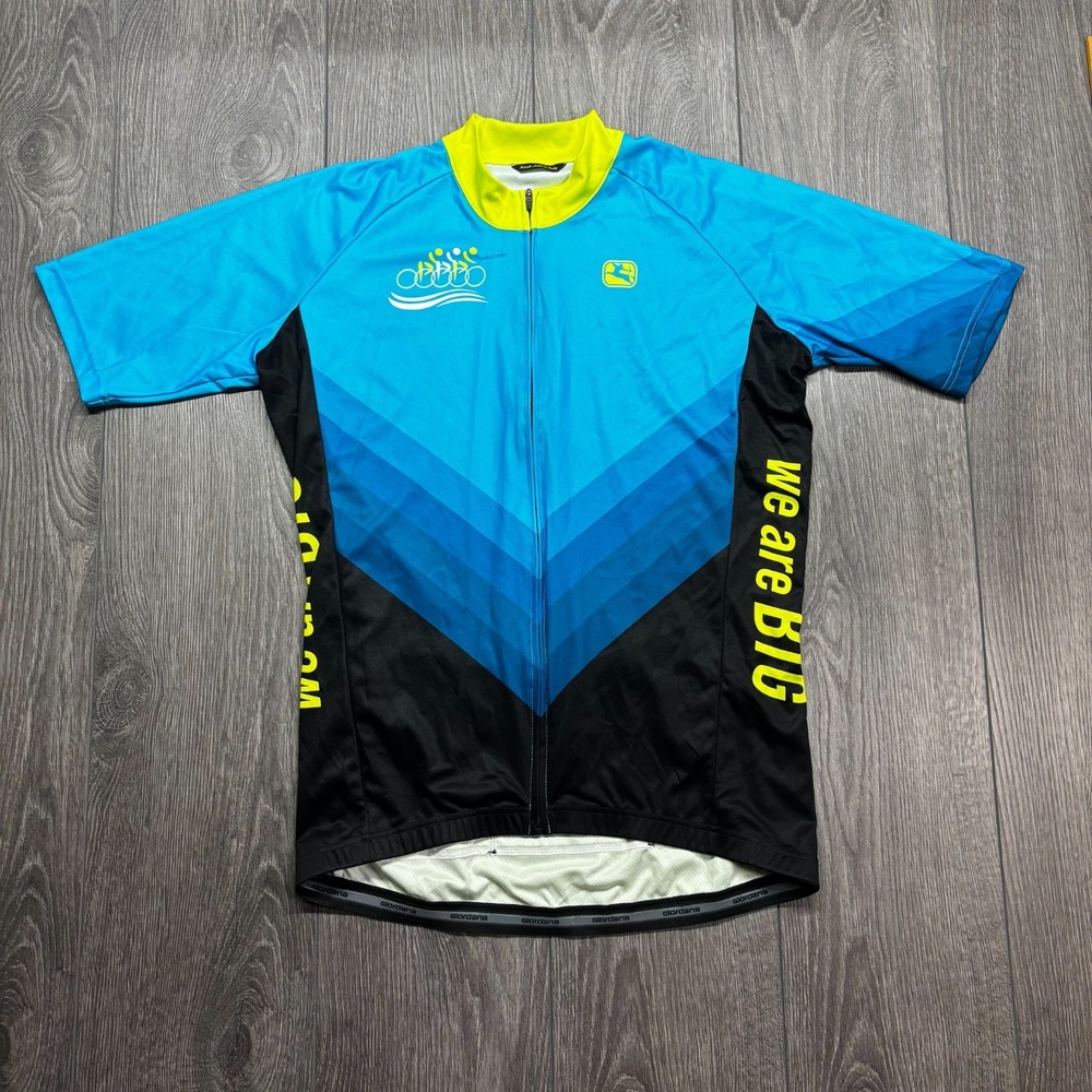Vintage Giordana Blue Water Cycling Jersey Mens XL Italy We Are Big